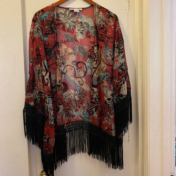 NWOT Sans souci fringe cover up - Picture 2 of 9